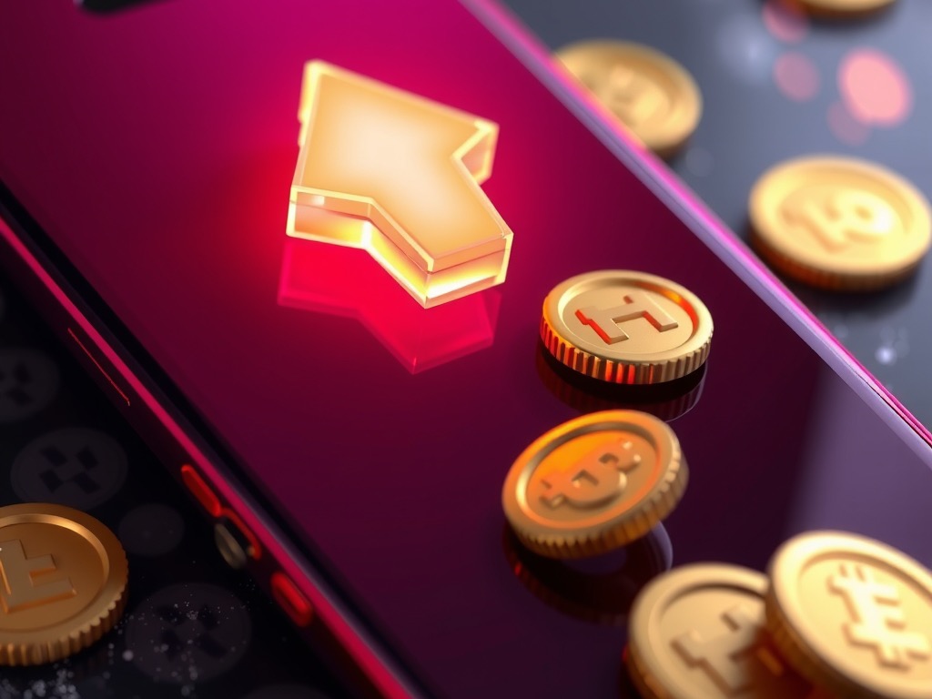 Android phone and tablet showing a Play Rupees install screen beside gold casino chips